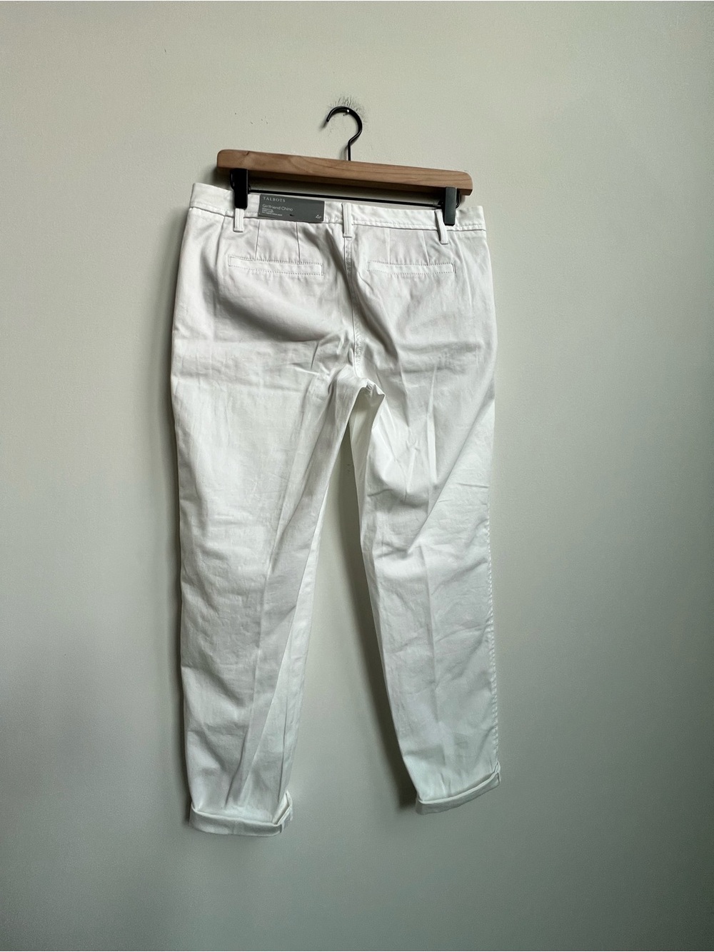 NWT Talbots Girlfriend Supersoft Chino Pants 4 Petite Ankle Length White Relaxed - Picture 13 of 14